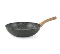 Galileo Casa 2192511 Wok 30 forgé noir rugueux INT. Marbre m/bois, aluminium
