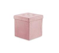 Galileo Casa 2194628 Pouf en Velours Rose Antique 37,5 x 37,5 x 38 cm