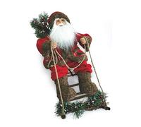 Galileo Casa 2424112 Père Noël avec Luge Rouge avec Ours, Tissu, Taille Unique