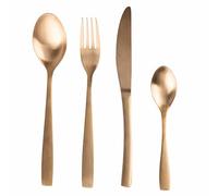 Galileo Casa 5912881 Set de couverts en acier inoxydable finition or satiné, 24 pièces