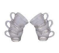 Galileo Casa Lot de 6 tasses à café en verre lignes verticales 90 ml
