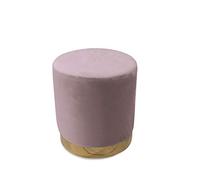 Galileo Casa Pouf 46 x 48 cm Rose poudré Effet Velours
