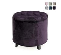 Galileo Casa Pouf Coffre en Velours Vert 55 x 55 cm