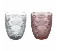 GALILEO Lot de 2 verres à eau 340 ml en pâte de verre, transparente/prune, Roma Sibil