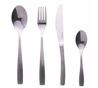 Galileo Lot de 24 couverts en acier inoxydable argenté poli, poignée martelée, Harlem Sibil