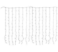 GALILEO Rideau en cascade lumières LED décoratives de Noël pour extérieur à batterie avec jeux de lumières - 208 LED - Blanc chaud - Câble lumières 3 mètres