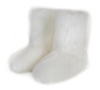 Galindopia Femmes Linda Fluffy Bottes Chaud L'hiver Bottes de Neige Faux Fox Fourrure Chaussures Festival Chaussures Fourrurery Feet Paws Rave Custome Fuzzy Leg Chauder Outdoor White Size 41