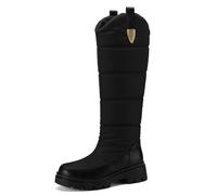 Galindopia Femmes's Bottes de Neige Knee High Chaud L'hiver Chaussures Étanche Fourrure Lining Down Puffer Bottes Nonslip Outdoor Botas para Mujer Black Size 40