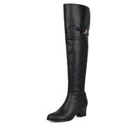 Galindopia Leisure Thigh Bottes Hautes Block Heel Slouch Pleated Zipper Overknee Collar Fold Over Fall Bottes Riding Confort Vintage Black Size 37