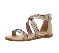 Galindopia Plat Floral Gladiateur Sandales Pour Femme Daughter L'été Plage Chaussures Confort Cushion Padded Dressy Bout Ouvert Cage Sandales Apricot Size 37