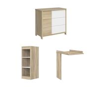 GALIPETTE - Commode à langer petite bibliothèque chêne Sacha - Fabrication Française - Bois clair