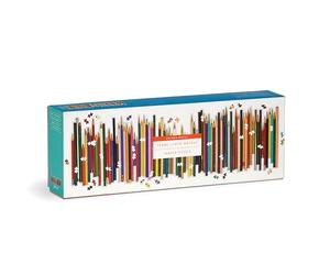 Galison 9780735370456 Frank Lloyd Wright Colored Pencils Shaped 1000 Piece Panoramic Puzzle
