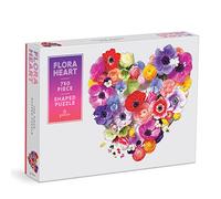 Galison – Puzzle Flora Heart en forme de cœur multicolore 750 pièces
