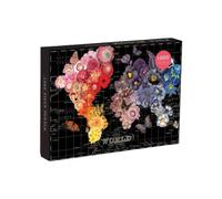 GALISON Puzzle Carte du monde en fleurs 1000 pièces