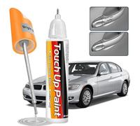 Galitoon Stylo de retouche peinture voiture 2-en-1, et facile pour réparer les petites rayures automobiles, stylo peinture voiture, Stylo de retouche peinture carrosserie (Argenté)