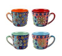 Gall&Zick Lot de 2 grandes tasses à café peintes à la main Motif floral Env. 450 ml