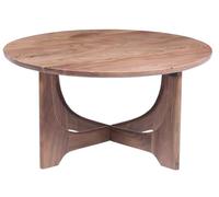 Gall&Zick Table basse ronde en bois de manguier 85 x 85 x 40 cm - Table de salon en bois massif avec structure en croix