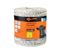 Gallagher - Vidoflex 6 Powerline (blanc, 400 mètres) - Fil synthétique de clôture électrique - Conducteur de clôture électrique