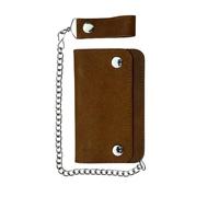 Gallanto Portefeuille de motard pour homme avec chaîne - Cuir de vache Crazy Horse - Portefeuille pour homme à deux volets/trois volets - Chaîne de 33 cm - Taille : 15,2 cm et 17,8 cm - Porte-cartes