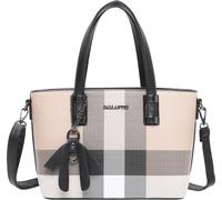 Gallantry, mini-shopper femme à carreaux avec bandoulière, gris taupe