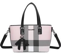 Gallantry, mini-shopper femme à carreaux avec bandoulière, rose clair