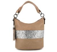 Gallantry - Sac A Main Bandoulière Femme - Sac Porté Epaule Paillette Multicolore - Sac Anse Large Bandes Strass Brillant - Marron