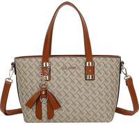 Gallantry, sac shopper femme tressé avec nœud et bandoulière, marron