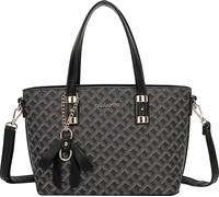Gallantry, sac shopper femme tressé avec nœud et bandoulière, noir