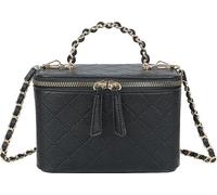 Sac à Main Vanity pour Femme Matelassé avec Anse Chaîne et Bandoulière Gallantry Noir Noir