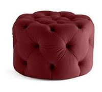 Gallata - pouf Chesterfield rond - en velours - Rouge