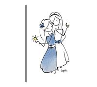 Gallery of Innovative Art Premium Impression d'image Murale - Gemini, 100 Polyester/100% Pine Wood, Multicolore, 40 x 30 x 2 cm