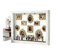 gallery Silhouette - Cadre d'affichage en bois, lumière chaude, ensemble de figurines miniatures, support photo artistique, pièce de décoration intérieure élégante, design intemporel | Pour