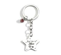 Gallkeat Porte-clés inspirant en forme d'étoile - Cadeau de fin d'année - Vous êtes une étoile - Cadeau pour les élèves de fin d'année, les enseignants, les étudiants, les enfants, rose, taille unique
