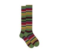 Gallo Chaussettes longues hommes coton vert rayures multicolores