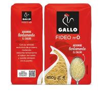 Gallo Fideo n°0 Vermicelles Fins Cheveux d'Ange, Nature, 450g, Lot de 6 Sachets, Cuisson Ultra-Rapide, Origine Espagne