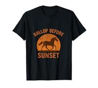 Gallop Before Sunset Horse Silhouette Équestre T-Shirt