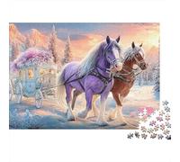 Gallop du Cheval Rouge 1000 Piece Sturdy Cardboard Steed Art d'hiver Jigsaw Puzzle Adults Hard Challenging Decompression Wall Decor Relaxation Gift 70x50cm/1000pcs