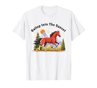 Gallop Into The Sunset Illustration de Cheval de Style bohème T-Shirt