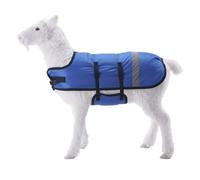 Gallopoff Couverture chauffante de veau avec rembourrage de 200 g/m², imperméable et coupe-vent, couverture réglable pour veaux, agneaux et autres jeunes animaux, bleu, taille L