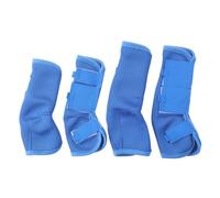 Gallopoff Lot de 4 Guêtres Chevaux, Éviter de Taper du Pied, Bleu Foncé M | Velcros Renforcés, Maille Respirante, Ne Frottent Pas, pour le Paturage et l'écurie