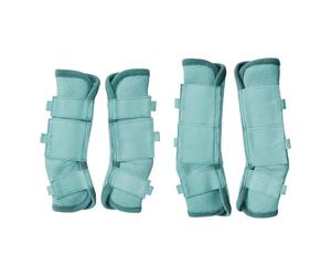 Gallopoff Lot de 4 Guêtres Chevaux, Éviter de Taper du Pied, Vert Menthe M | Velcros Renforcés, Maille Respirante, Ne Frottent Pas, pour le Paturage et l'écurie