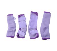 Gallopoff Lot de 4 Guêtres Chevaux, Éviter de Taper du Pied, Violet L | Velcros Renforcés, Maille Respirante, Ne Frottent Pas, pour le Paturage et l'écurie