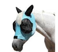 Gallopoff Masque Anti-Mouches pour Chevaux avec Oreilles, Bleu Lac M | Haute élasticité, Respirant, Protection UV, Grands Yeux, Ouverture pour La Crinière, Doux Et Confortable