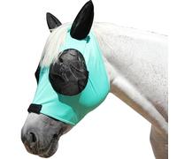 Gallopoff Masque Anti-Mouches pour Chevaux avec Oreilles, Vert Lac M | Haute élasticité, Respirant, Protection UV, Grands Yeux, Ouverture pour La Crinière, Doux Et Confortable