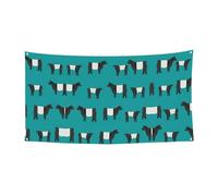 Galloway Bannière décorative avec 4 œillets en métal Motif vache