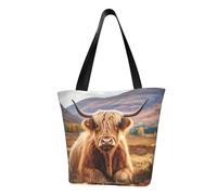 Galloway Sac à bandoulière confortable avec imprimé vache Sac à main d'été Sac à main pour voyage, plage, travail, usage quotidien