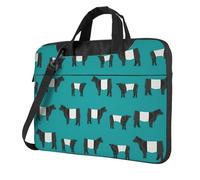 Galloway Sac à bandoulière pour ordinateur portable de 13 à 15,6" Motif vache, noir, 14 inch