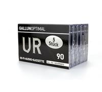 GALLUNOPTIMAL UR90 Cassettes Audio, pour 90 Min. Lot de 5 Cassettes vides.