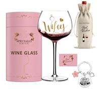 GALOFAY Verre à vin personnalisé avec mots artistiques imprimés « Wifey » - Cadeau pour future mariée, enterrement de vie de jeune fille, mariage, fiançailles pour couples