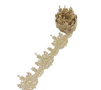 Galon de Dentelle Doré en Forme de Cœur,10 Yards de Ruban Brodé pour la Confection de Vêtements,Jupes,Cols,Poignets,Bijoux et Décorations Artisanales